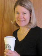 Joanne with coffee photo
