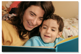 Reading to son photo