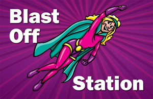 Blast Off Station Poster